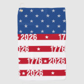 アメリカ生誕250周年 星条旗 1776-2026 ゴルフタオル (正面)