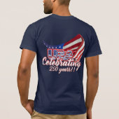 アメリカ生誕250周年 星条旗 Tシャツ (裏面)