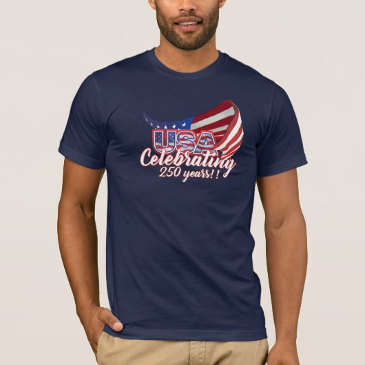 アメリカ生誕250周年 星条旗 Tシャツ (正面)