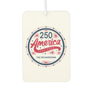 アメリカ生誕250周年 赤 白 青 USA カーエアーフレッシュナー