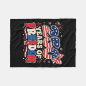 アメリカ生誕250周年 赤 白 250年 フリースブランケット (正面(横))