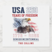 アメリカ生誕250周年 1776-2026年 7月4日 ビールラベル (シングルラベル)