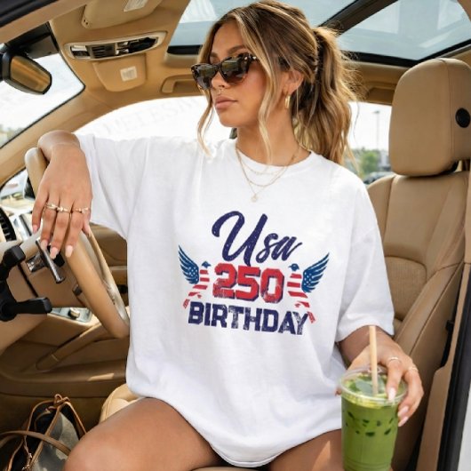 アメリカ生誕250周年 1776-2026 グラフィックファイアーワーク Tシャツ