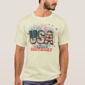 アメリカ生誕250周年 1776-2026 グラフィック花火 Tシャツ (正面)