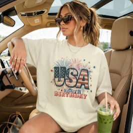 アメリカ生誕250周年 1776-2026 グラフィック花火 Tシャツ