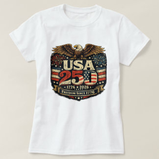 アメリカ生誕250周年 1776-2026 レディース愛国 Tシャツ