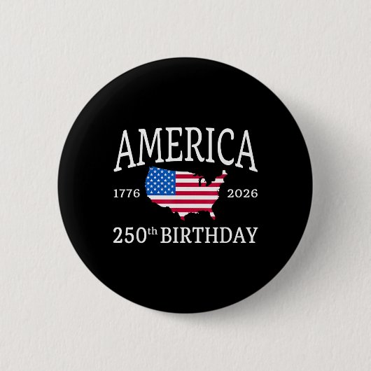アメリカ生誕250周年 1776-2026 独立記念日 缶バッジ (正面)