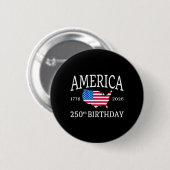 アメリカ生誕250周年 1776-2026 独立記念日 缶バッジ (正面&裏面)