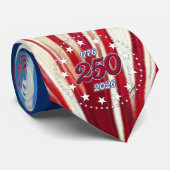 アメリカ生誕250周年 1776-2026 赤白青花火 ネクタイ (ロール)