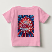 アメリカ生誕250周年 1776-2026 赤白青花火 ベビーTシャツ (裏面)