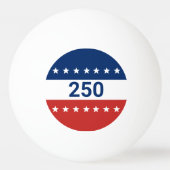 アメリカ生誕250周年 1776 2026 赤白青 卓球ボール (裏面)