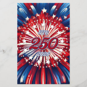 アメリカ生誕250周年 1776-2026 赤白青 花火 チラシ