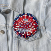 アメリカ生誕250周年 1776-2026 赤白青 花火 缶バッジ (インサイチュ)