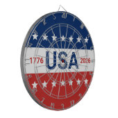 アメリカ生誕250周年 1776 2026 赤 白 青 ダーツボード (正面左)