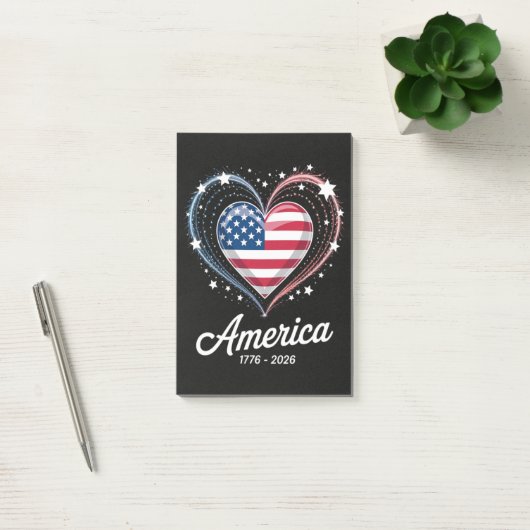 アメリカ生誕250周年 1776-2026 7月4日 ポストイット (オフィス)