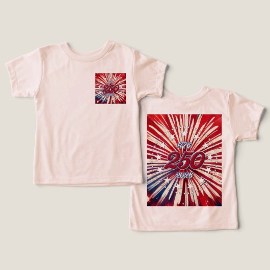 アメリカ生誕250周年 1776-2026 RWB 花火 (デザイン正面&裏面)