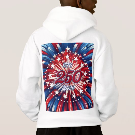 アメリカ生誕250周年 1776-2026 RWB 花火 (裏面)