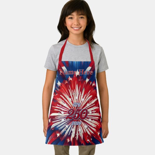 アメリカ生誕250周年 1776-2026 RWB 花火 エプロン (インサイチュ)