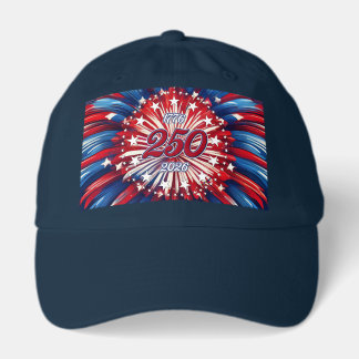アメリカ生誕250周年 1776-2026 RWB 花火 キャップ
