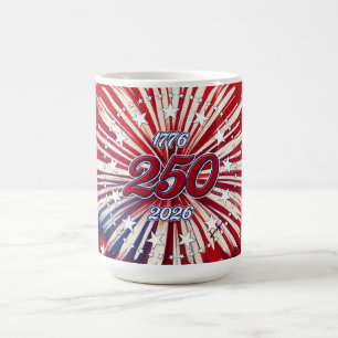 アメリカ生誕250周年 1776-2026 RWB 花火 コーヒーマグカップ