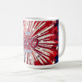 アメリカ生誕250周年 1776-2026 RWB 花火 コーヒーマグカップ (正面右)
