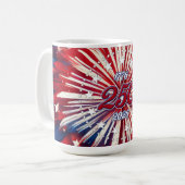 アメリカ生誕250周年 1776-2026 RWB 花火 コーヒーマグカップ (正面左)