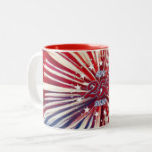 アメリカ生誕250周年 1776-2026 RWB 花火 ツートーンマグカップ (正面左)