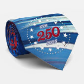 アメリカ生誕250周年 1776-2026 RWB 花火 ネクタイ (ロール)