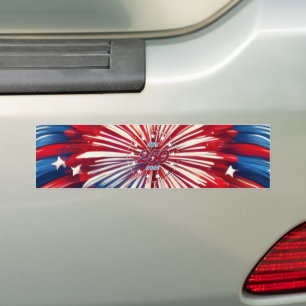 アメリカ生誕250周年 1776-2026 RWB 花火 バンパーステッカー
