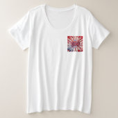アメリカ生誕250周年 1776-2026 RWB 花火  プラスサイズTシャツ (デザイン正面)