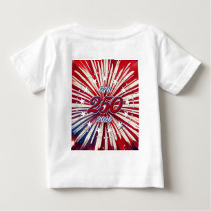 アメリカ生誕250周年 1776-2026 RWB 花火 ベビーTシャツ