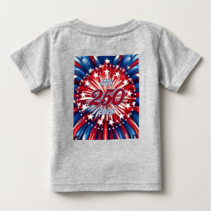 アメリカ生誕250周年 1776-2026 RWB 花火 ベビーTシャツ