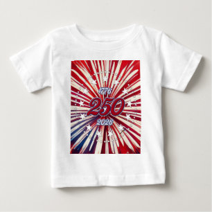 アメリカ生誕250周年 1776-2026 RWB 花火  ベビーTシャツ