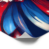 アメリカ生誕250周年 1776-2026 RWB 花火 ポスター (角)