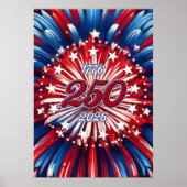アメリカ生誕250周年 1776-2026 RWB 花火 ポスター (正面)
