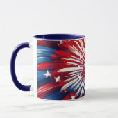 アメリカ生誕250周年 1776-2026 RWB 花火 マグカップ (左)