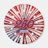 アメリカ生誕250周年 1776-2026 RWB 花火 マグネット (正面)