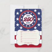 アメリカ生誕250周年 1776-2026 RWB 花火 招待状 (裏面)