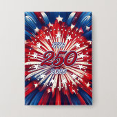 アメリカ生誕250周年 1776-2026 RWB 花火 缶バッジ (正面)