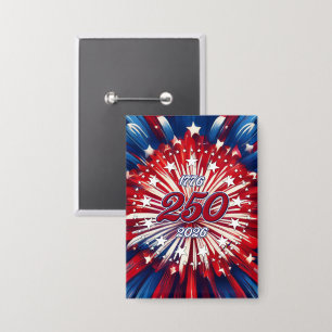 アメリカ生誕250周年 1776-2026 RWB 花火 缶バッジ