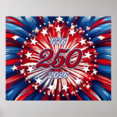 アメリカ生誕250周年 1776-2026 RWB 花火 P ポスター (正面)