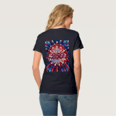 アメリカ生誕250周年 1776-2026 RWB 花火 Tシャツ (裏面フル)