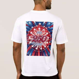 アメリカ生誕250周年 1776-2026 RWB 花火 T Tシャツ
