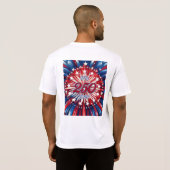 アメリカ生誕250周年 1776-2026 RWB 花火 T Tシャツ (裏面フル)