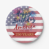 アメリカ生誕250周年 7月4日 ペーパープレート (正面)