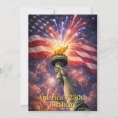 アメリカ生誕250周年 7月4日 リバティートーチ 花火 招待状 (正面)