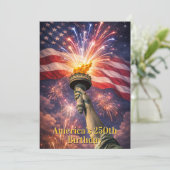 アメリカ生誕250周年 7月4日 リバティートーチ 花火 招待状 (スタンド正面)