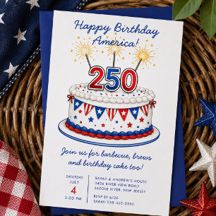 アメリカ生誕250周年BBQ招待状 招待状