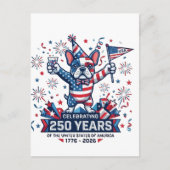 アメリカ生誕250周年Frenchieお祝い ポストカード (正面)