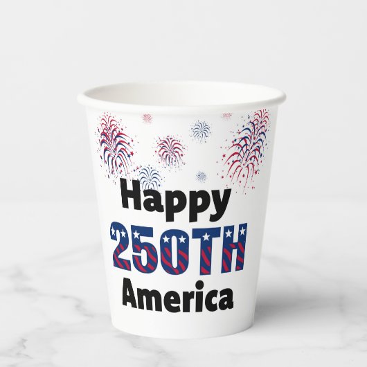 アメリカ生誕250年お祝いパーティー 紙コップ (正面)